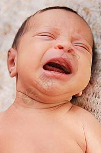 可爱的新生婴儿在哭泣图片