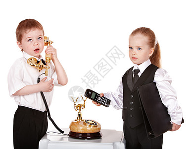 儿童在商业诉讼和电话图片