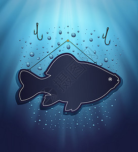 黑板鱼水蓝色背景滴光栅图片