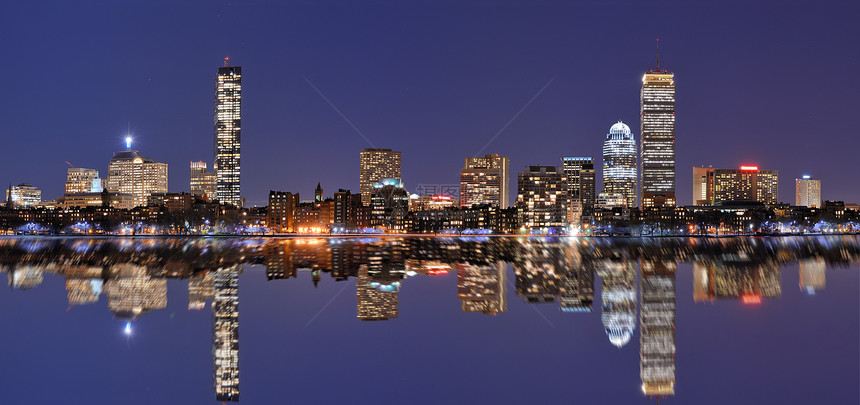 美国马萨诸塞州BackBayBoston的城市景色从图片