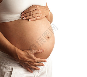白色背景中的孕妇图片