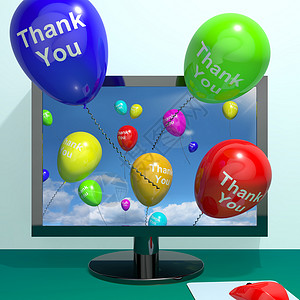 感谢你们这些气球从电脑到网背景图片