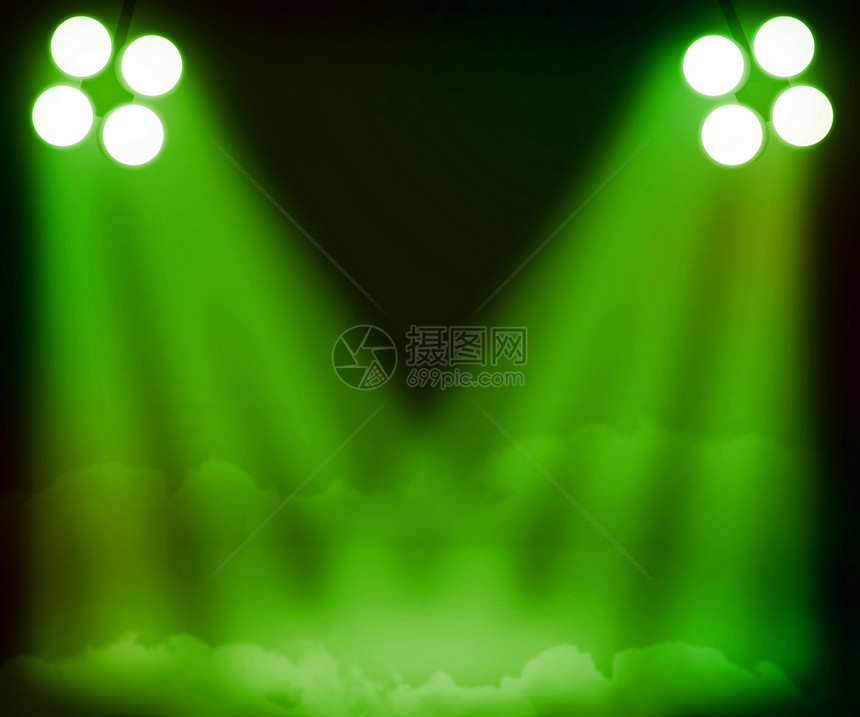 绿色聚光灯背景图片