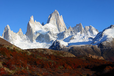 阿根廷巴塔哥尼亚LosGlaciares公园所见菲茨罗伊山的图片