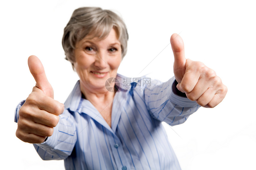成功的老年妇女的图像显示她们举起图片