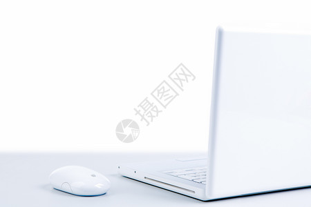 白色无线笔记本电脑照片其鼠标图片