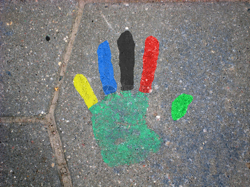 指纹涂有奥运五环的颜色图片