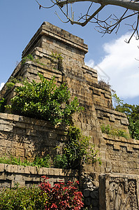 古老的玛雅金字塔寺庙现背景图片