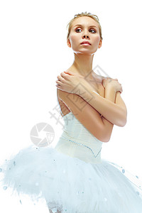白色背景的优美芭蕾舞图片