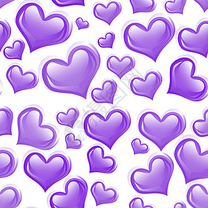 无缝的紫心背景图片
