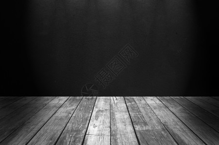 黑色混凝土墙木制地板从上图片