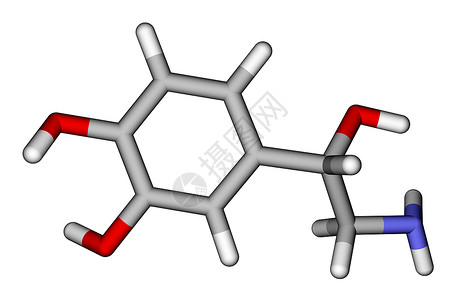 白底鼻肾上腺素的最佳分子结构在图片