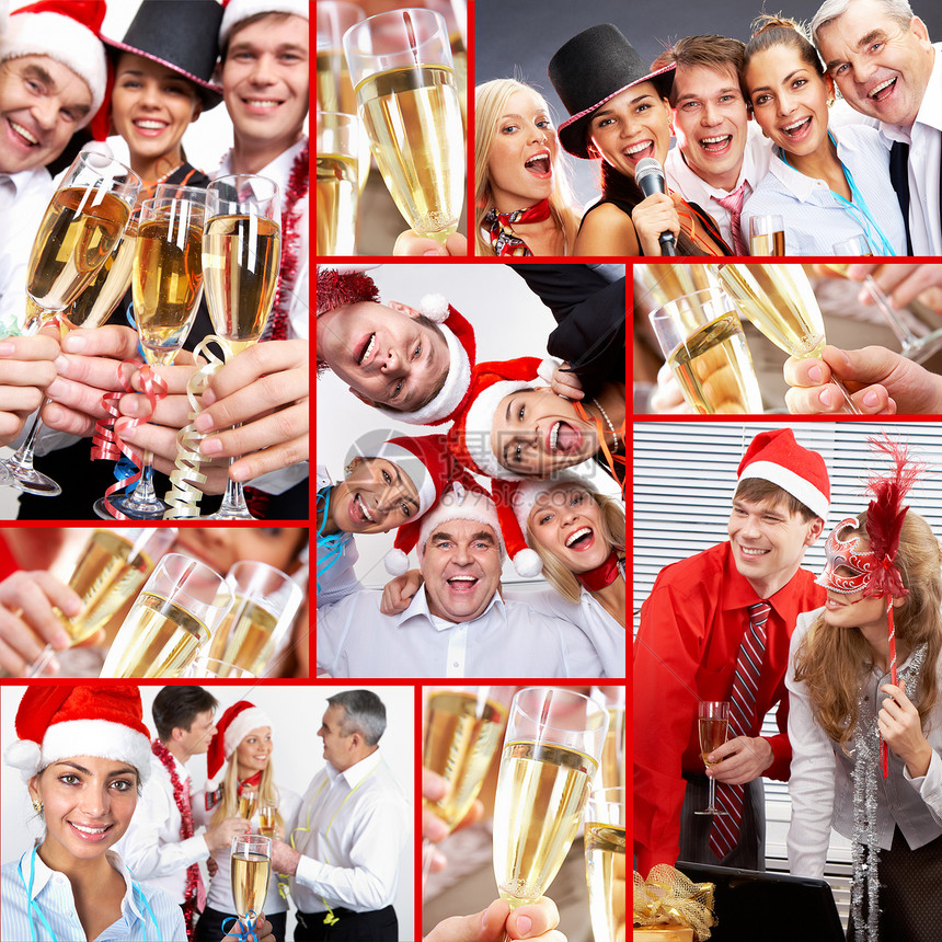 庆祝新年的欢乐企业在政图片