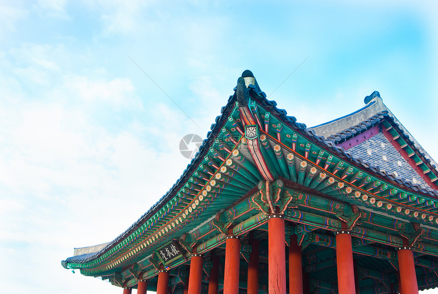 韩国木制建筑物传统多彩图片