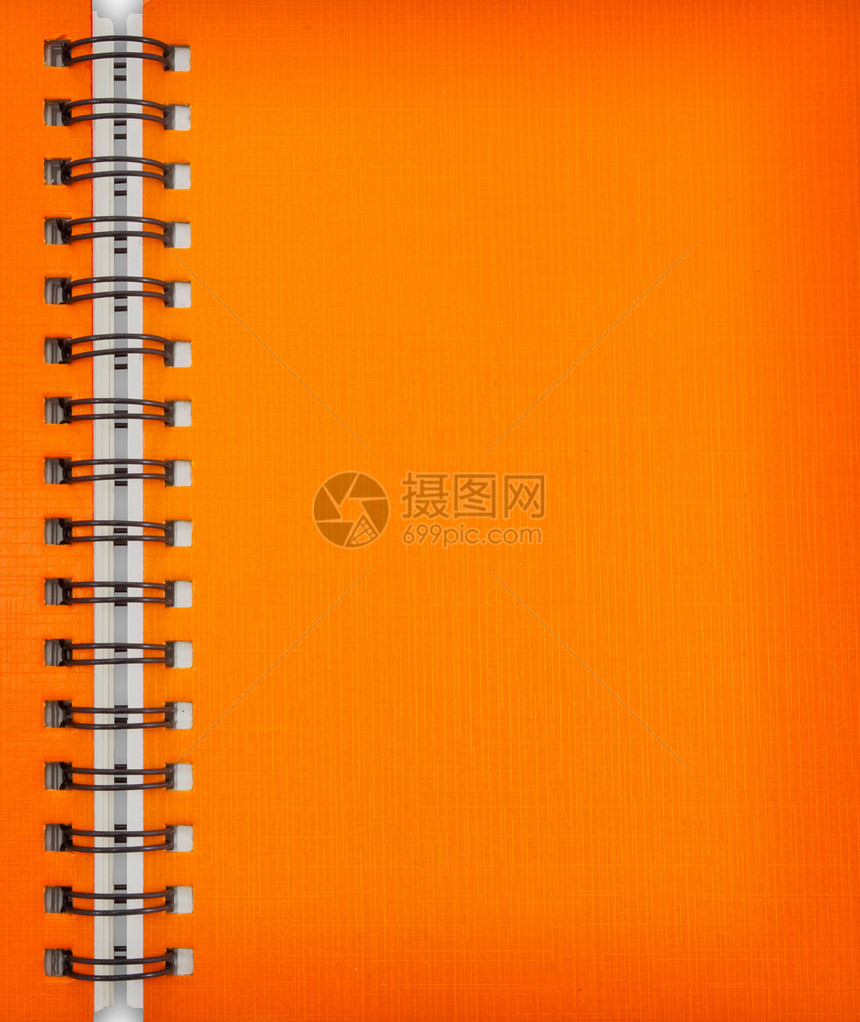 橙色空白笔记本作为背景图片