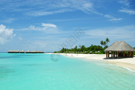 马尔代夫岛上美丽的海滩图片