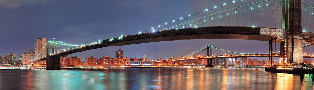纽约市曼哈顿大桥和布鲁克林大桥图片