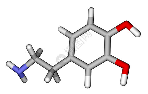 白色背景下多巴胺的优化分子结构图片