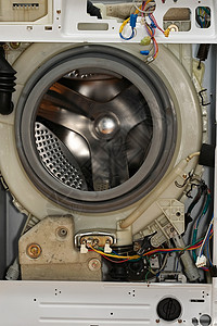 拆解后的全自动洗衣机国产的背景图片