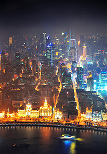 黄浦河上空的上海城市图片