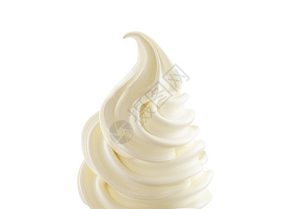 白色背景中的香草软冰淇淋图片