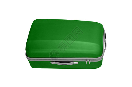 绿色手提箱在白色图片
