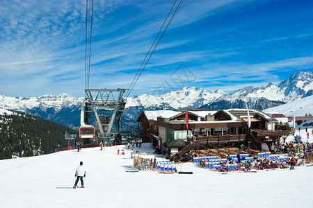 阿尔卑斯山滑雪度假胜地航图片