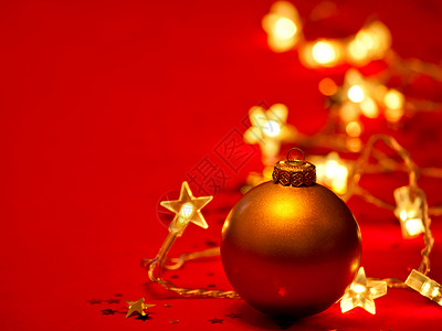金色圣诞黄酒红底浅面DOF星形图片