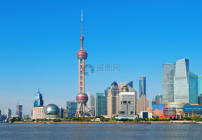 与蓝天的上海都市建筑学图片