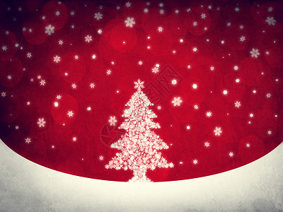 圣诞前夜树和雪花复古风格图片
