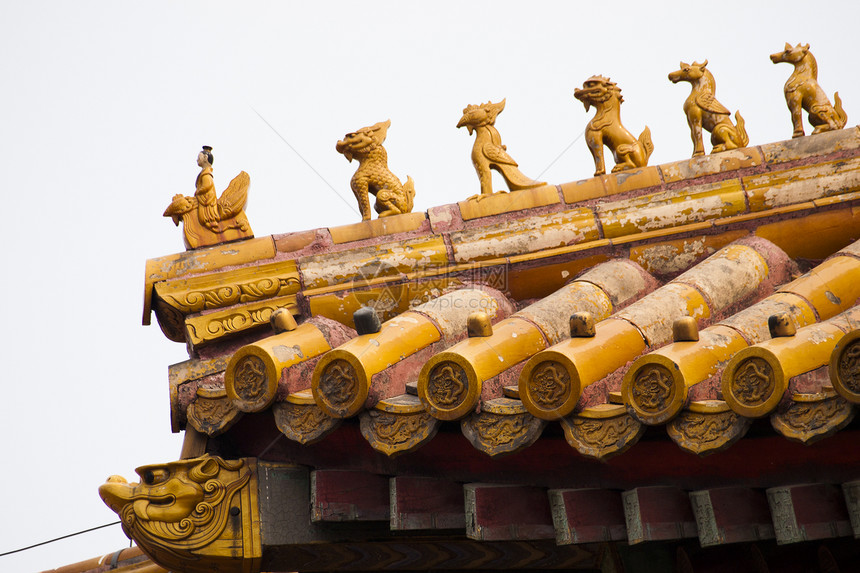 外墙和屋顶细节北京紫禁城皇宫图片