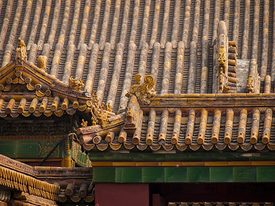 外墙和屋顶细节北京紫禁城皇宫图片
