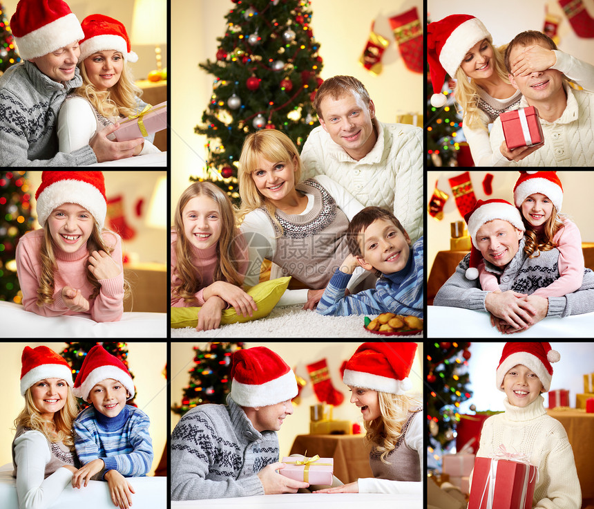 圣诞节晚礼节快乐的家庭图片