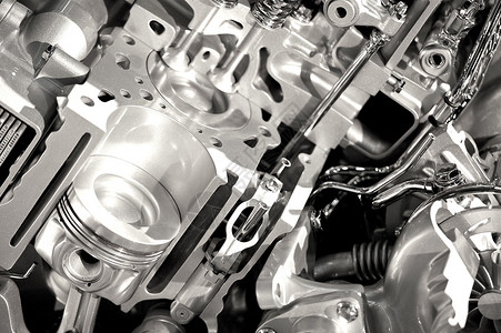 现代发动机区块引擎显示气瓶和阀图片