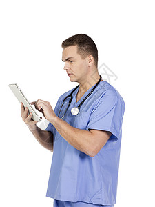 医疗外科医生在iPad图片