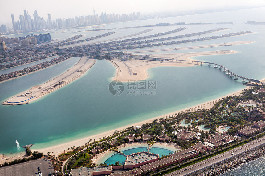 迪拜的Jumeirah棕榈岛背景图片