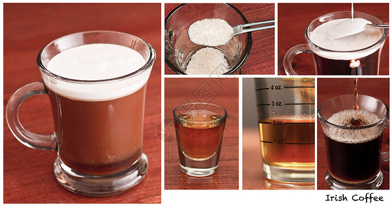 一步地指示如何制作黑咖啡糖威士忌咖啡图片