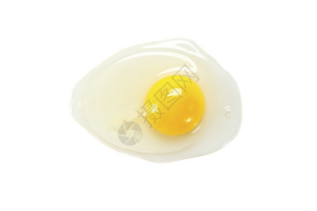 在白色背景上显示的蛋清和蛋黄图片