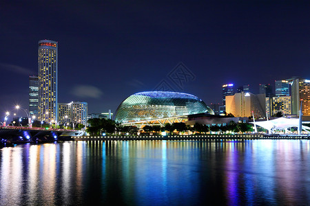 新加坡天际线之夜图片