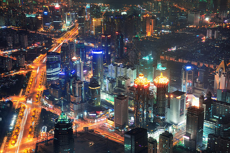 夜里上海市空中观光有灯图片