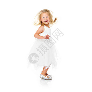 一张小芭蕾舞者在白色背景图片
