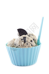 CookiesnCreamcream口味冰淇淋和巧克力饼干在上面图片