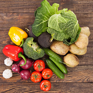 桌子上的蔬菜分类图片