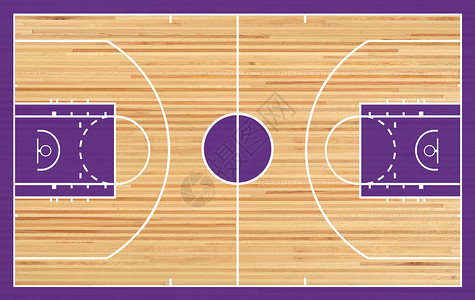 镶木地板背景下的篮球场平面图图片