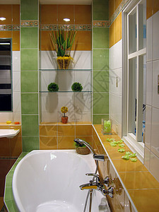 带淋浴缸的现代浴室图片