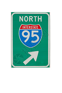 向北方向的一至95号路标在新背景图片