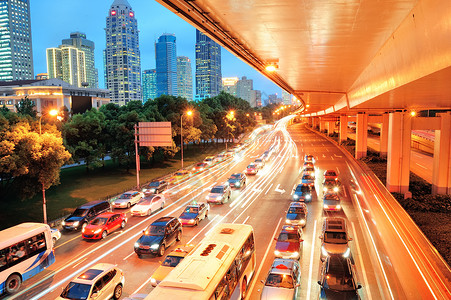 上海街风景与城市景色和黄高清图片