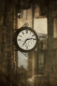 复古质感老街钟背景图片