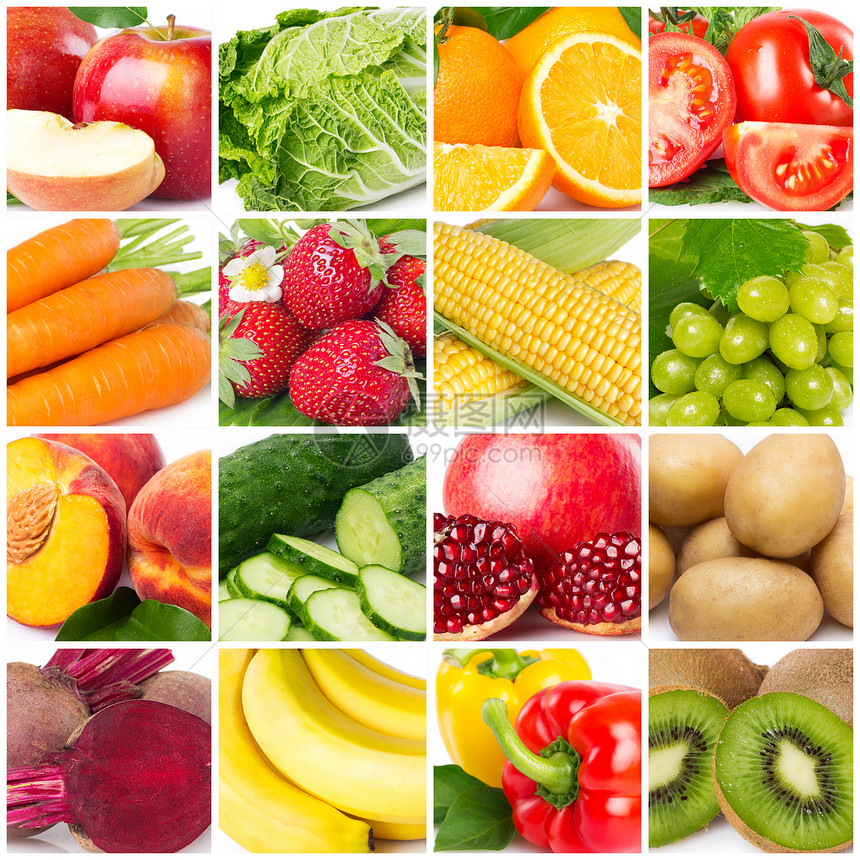 新鲜水果和蔬菜的集合图片