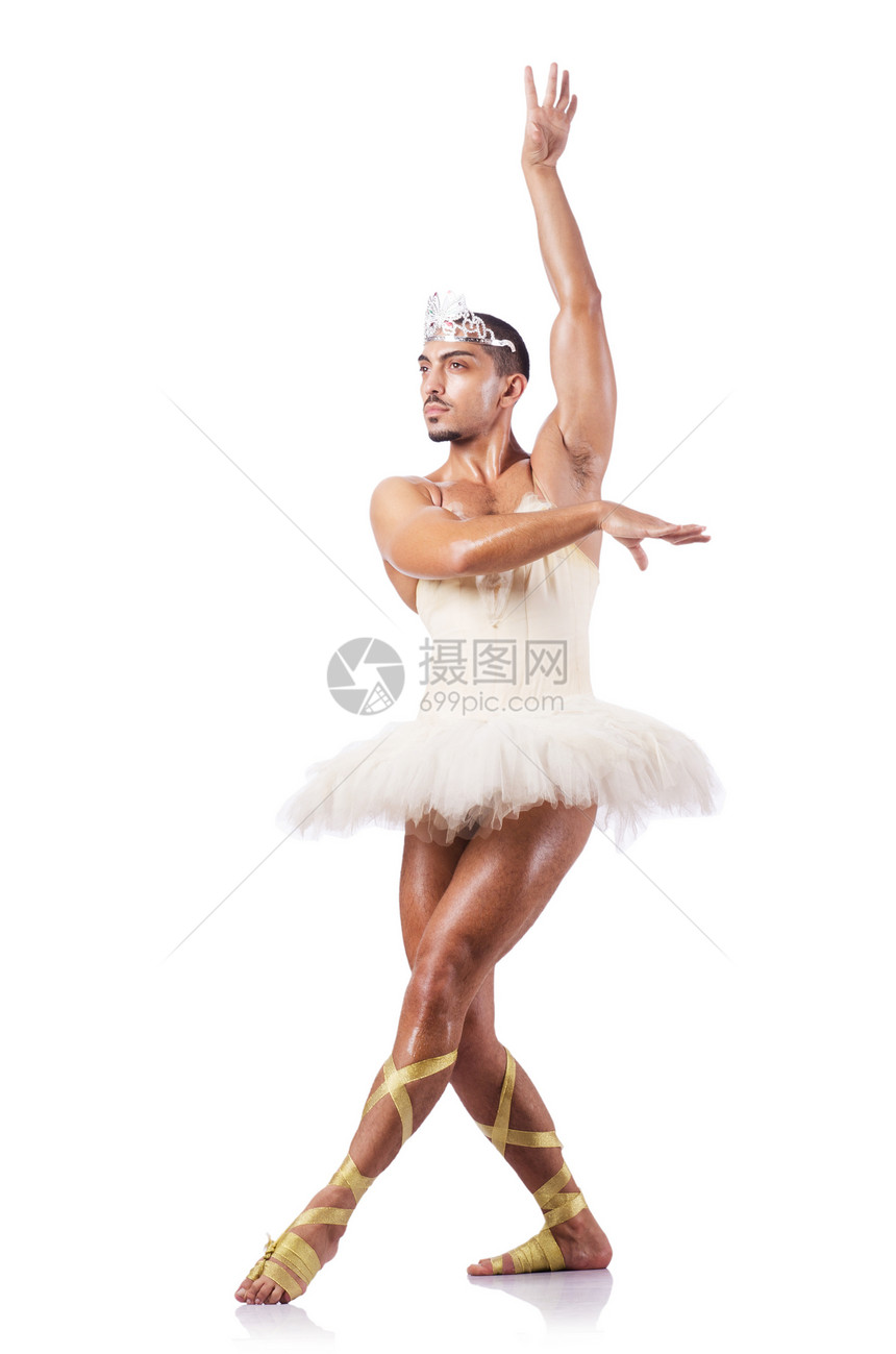 有趣概念中的肌肉芭蕾表演者图片